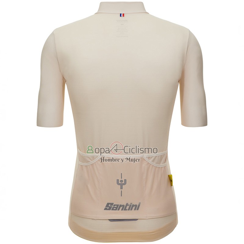 Tour DE Francia Ropa Ciclismo Culotte Corto 2023 Hombre Mangas Cortas Beige